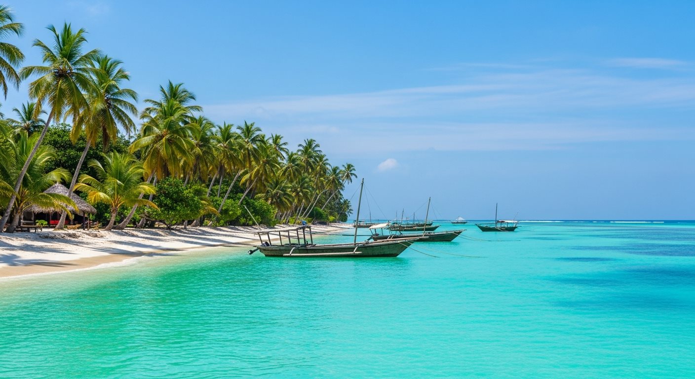 Plages paradisiaques de Zanzibar avec eaux turquoise